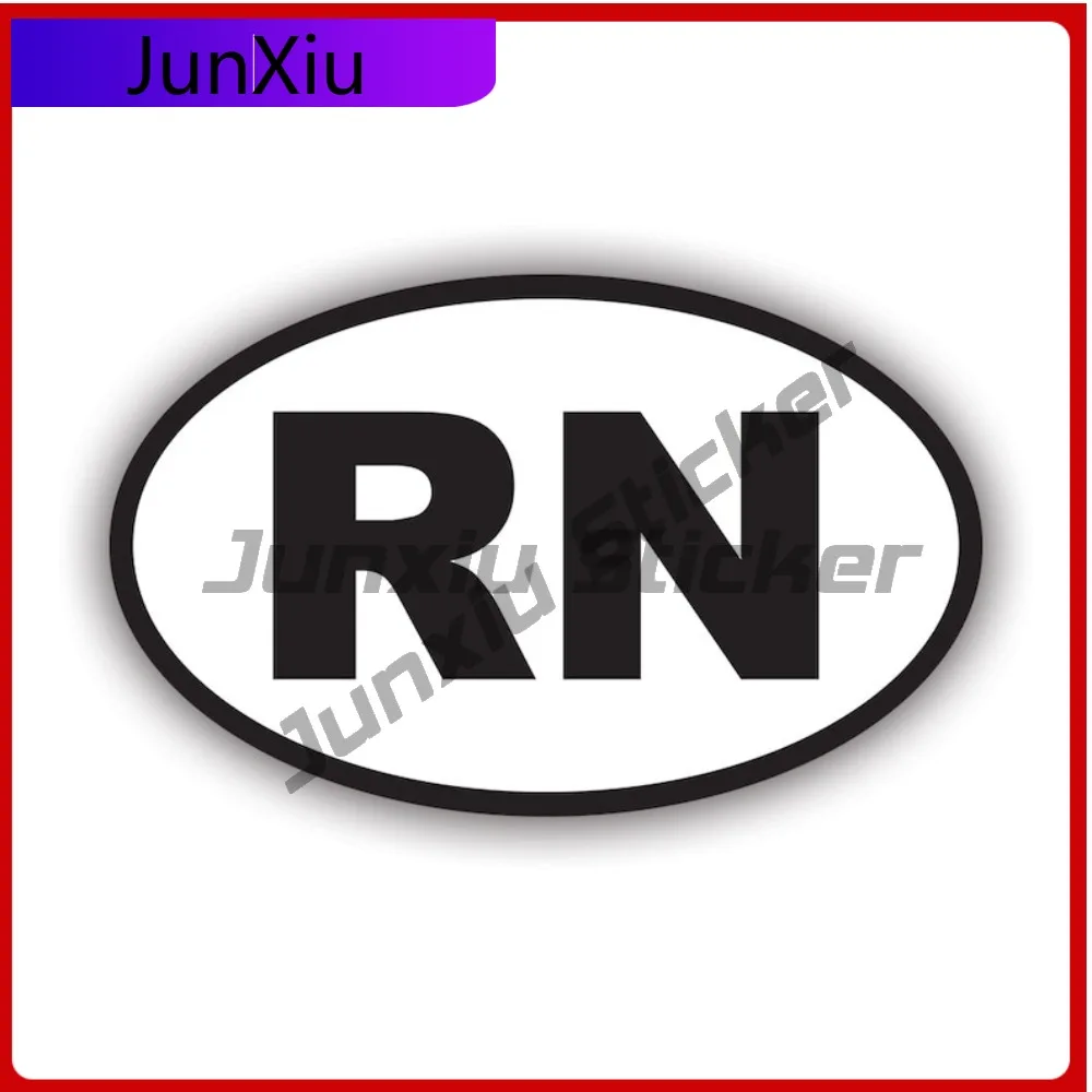 

Oval Rn Sticker Uv Protected Decals Auto Decor Car Sticker Vinyl Decal Round Sun Protection Waterproof Durable For Car Window