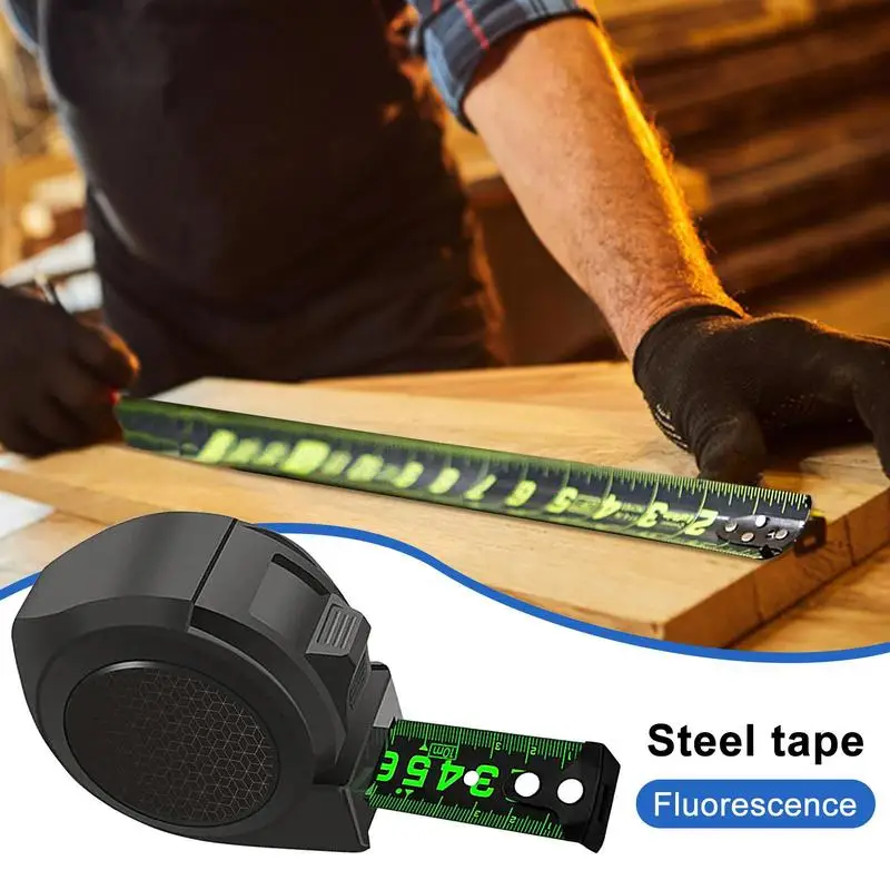 Tape Measure Fluorescent Body Sewing Measurement Ruler With Self-Lock Ergonomic Tool For Measurement Construction Flat Tape