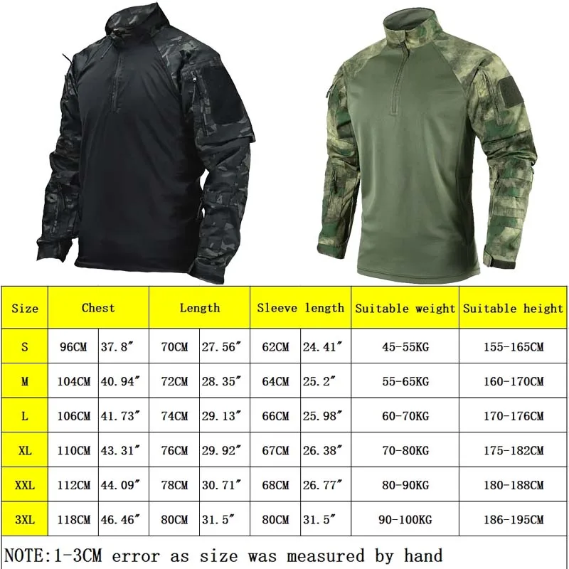 Tactical Shirts Combat Shirt Men Clothing Long Sleeve T-Shirts Breathable Airsoft wear-resisting Camo Quick-dry Paintball Tops - view 6