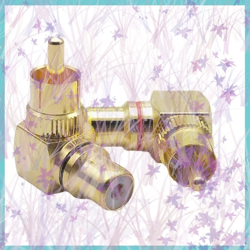 2/4/6 قطعة RCA الزاوية اليمنى ذكر إلى موصل سالب 90 درجة محولات القابس L نوع F tO M موصلات الصوت النحاس مطلية بالذهب C4 #1