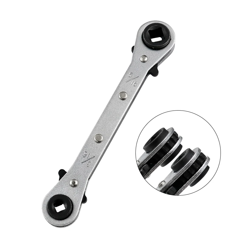 1pc Double End two-way Ratcheting Wrench Spanner Tool Gear Ring Wrench Ratchet Handle Chrome Vanadium 3/16\