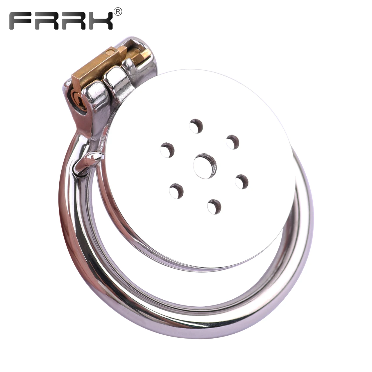 FRRK Stainless Steel Flat Chastity Cage пояс вернос for Men Metal Round Curve Penis Rings Urethral Penetration Sex Toys CockLock