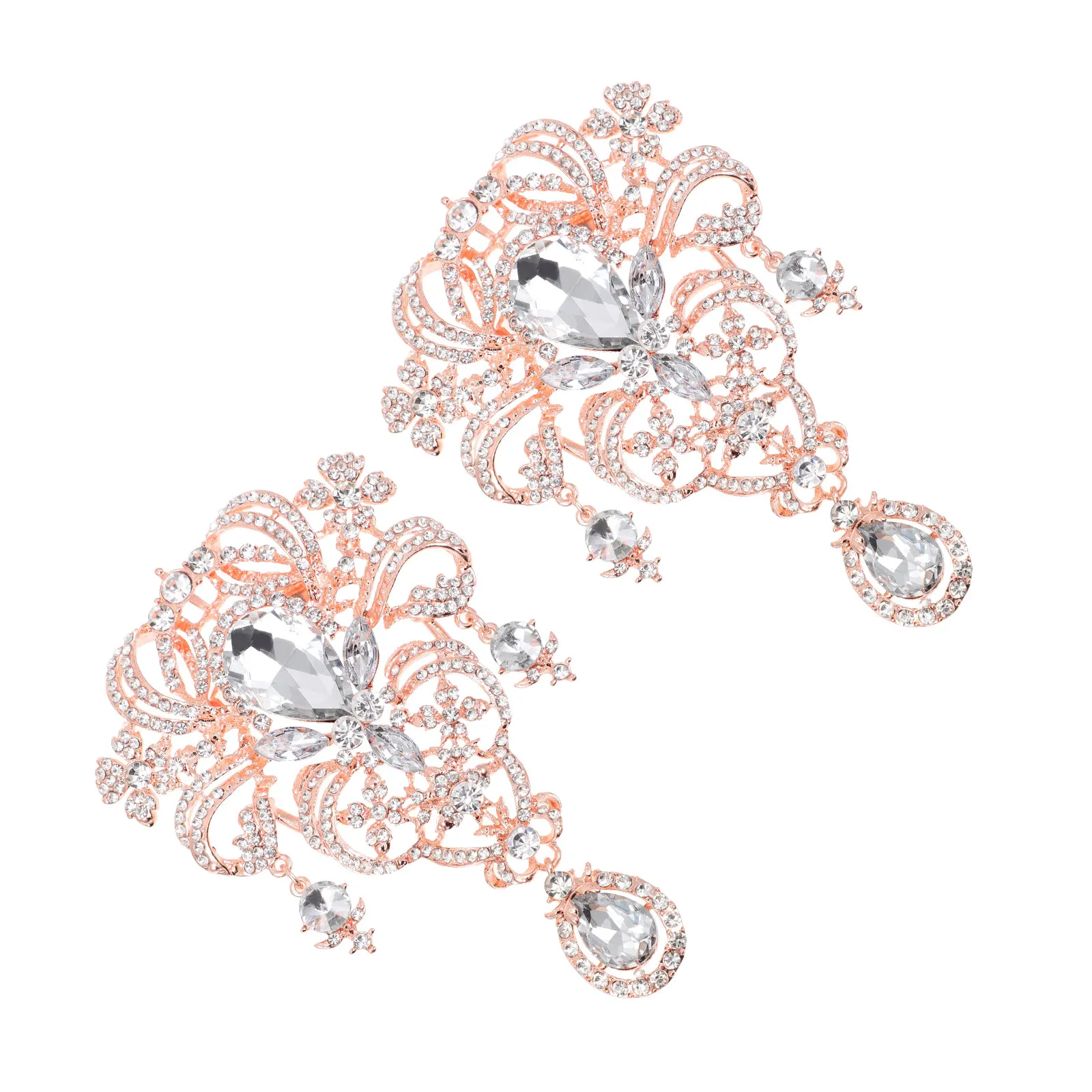 

2pcs Rhinestone Brooches Crown Design Shirt Decor Jewelry Pin Bridal Accessories Fashion Sweater Elegant Brooch Clothes