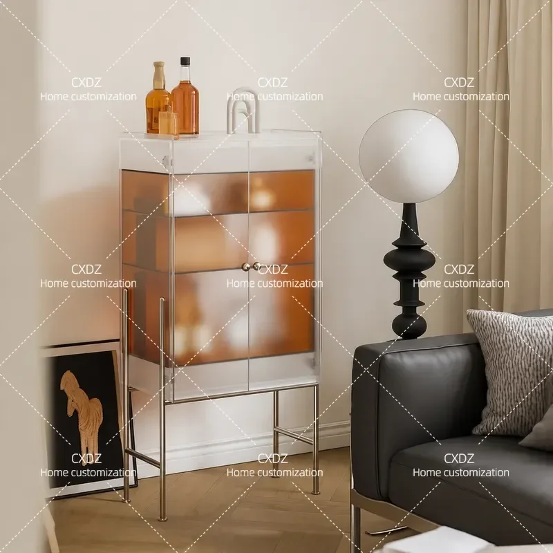 Acrylic Living Room Small Side Cabinet Minimalist Decorative Display Unit Household Wine Storage Light Luxury Figure Showcase