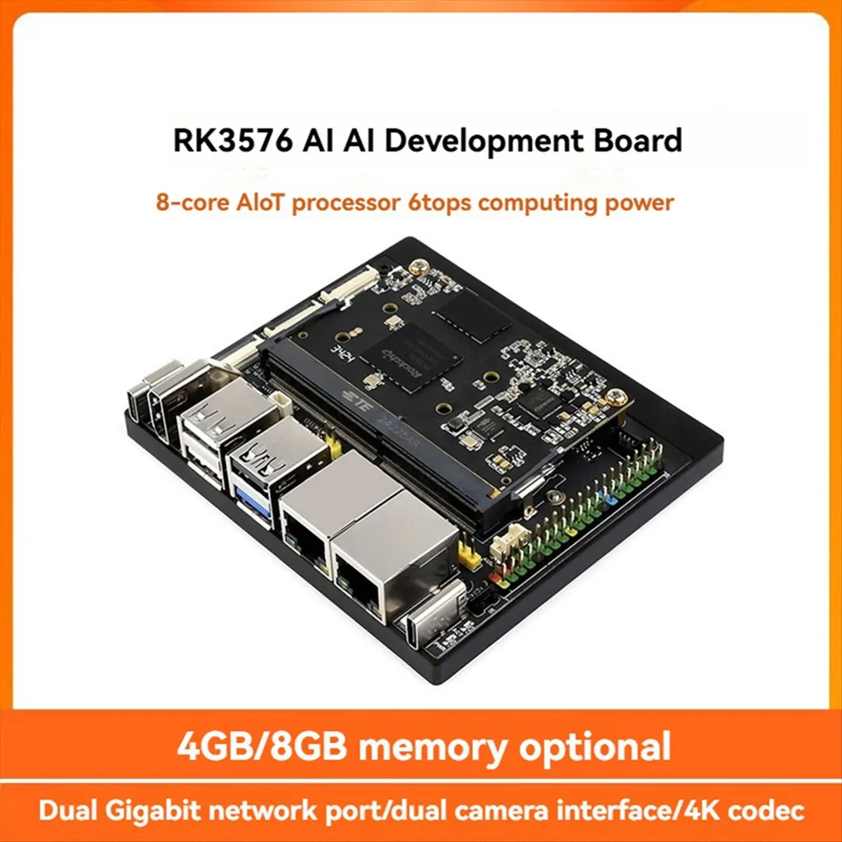 DT82-For AI Development Board RK3576 Octa-Core AloT Processor 6TOPS Development Board for Edge Computing C