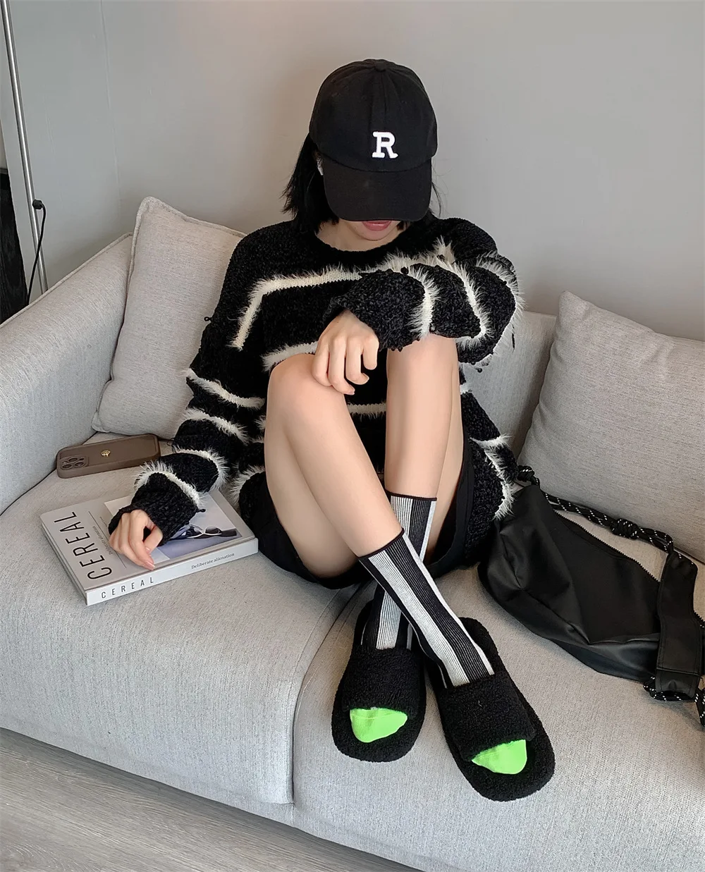 1 Paar gestreifte lustige Socken koreanische japanische Mann Frauen Design Unisex Mode trendige Crew Strümpfe – Detail 16