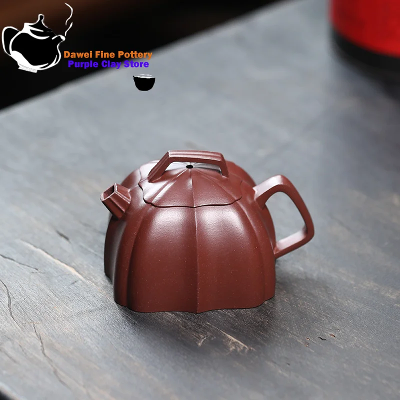 Yixing handmade purple clay teapot, original ore, purple mud, tendon pattern, Qin Quan teapot, Chinese tea set