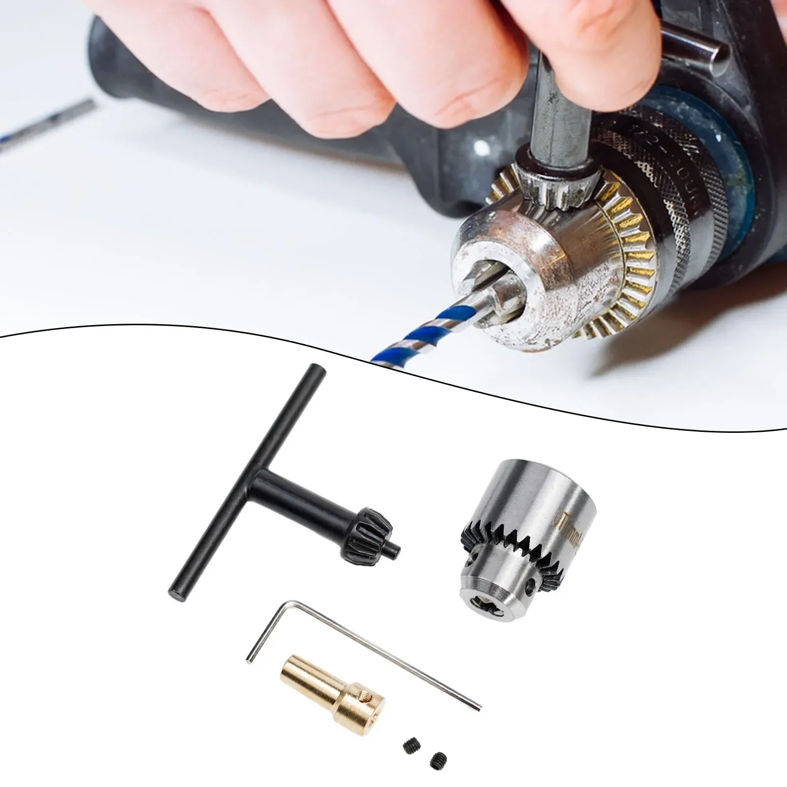 0.3-4mm Micro Electric Drill Motor Conversion Drill Chuck Key 3.17 Mm Shaft JT0 Taper Drill Chuck Connecting Rod Driver Tool