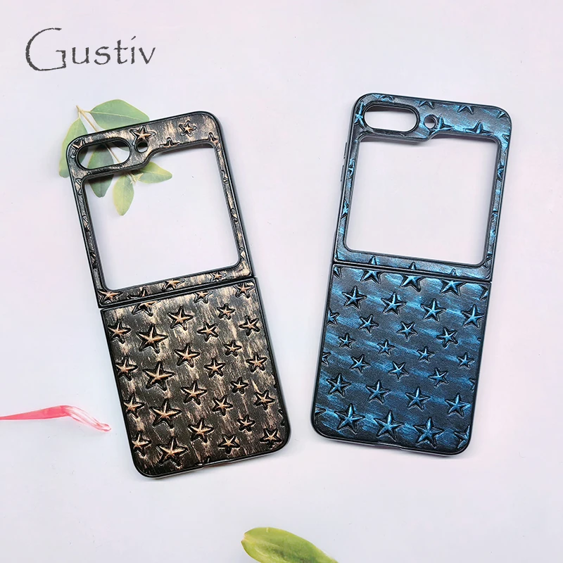 For Samsung Z Flip 5 5G Z Flip3 Flip4 Korean Punk Style 3D Touch Stars Phone Case For Galaxy Zflip3 Zflip4 Z Flip 5 4  Cover