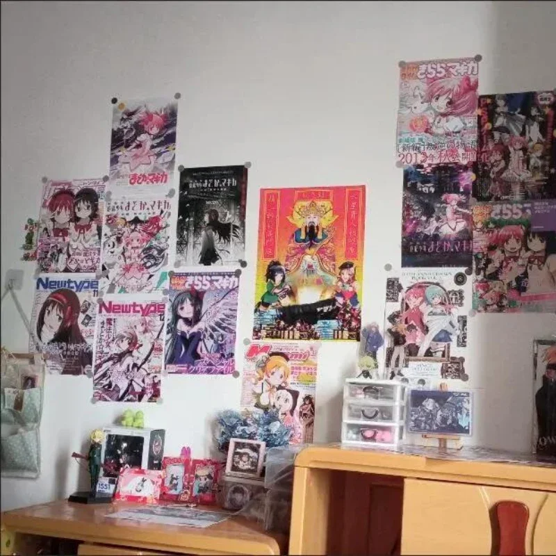 Kawaii Puella Magi Madoka Magica Adesivos, Magic Girl Poster, Adesivo de Parede, Papel De Parede Decoração Do Quarto, 20 pcs por conjunto