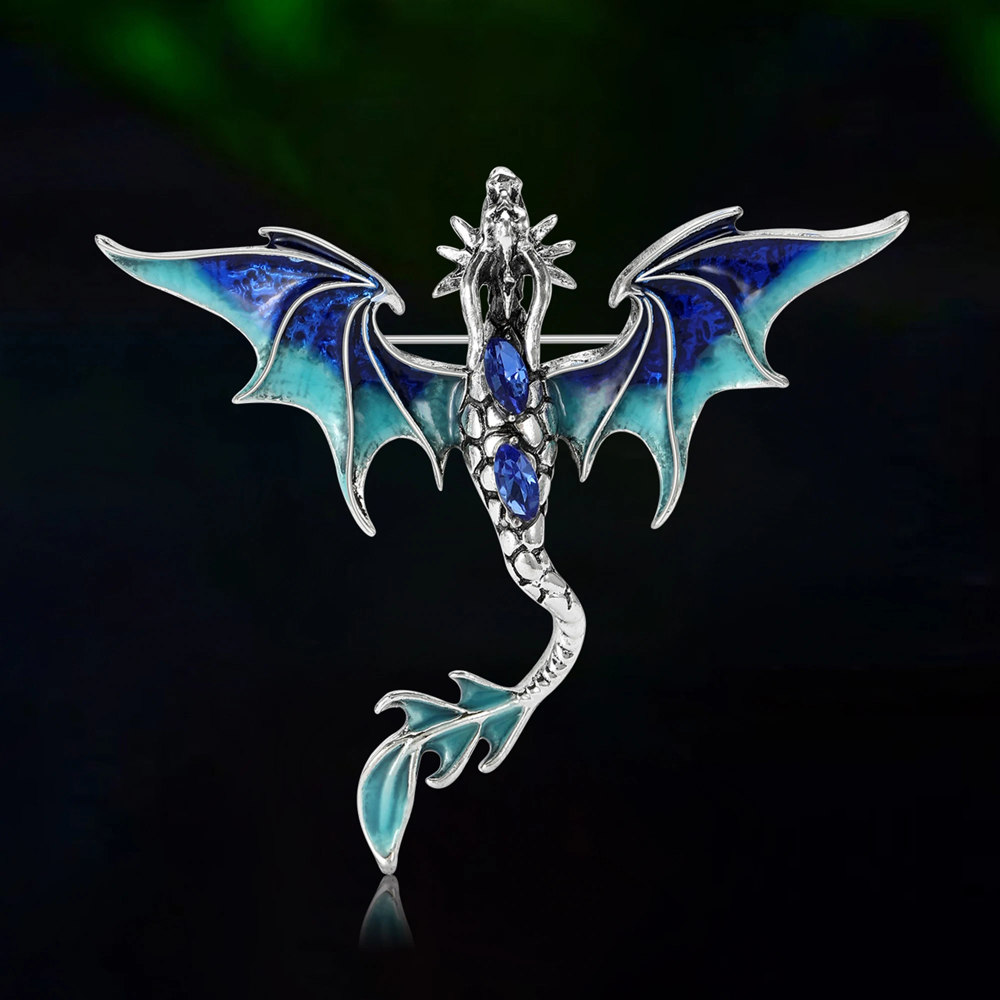Trendy Rhinestones Dragons Brooches for Women Unisex Enamels Animals Pins Badges Office Party Backpack Gifts Jewelry Accessories