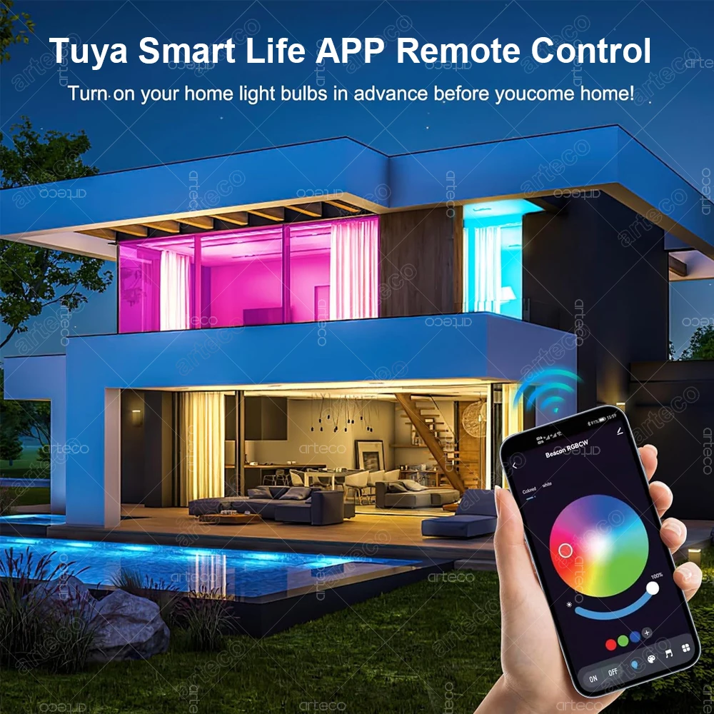 Tuya E27 GU10 E14 Bulb WiFi Zigbee Bluetooth,Dimmable Smart LED Lamp 2700-6500K RGBCW,LED Light Bulb Work With Alexa Google Home