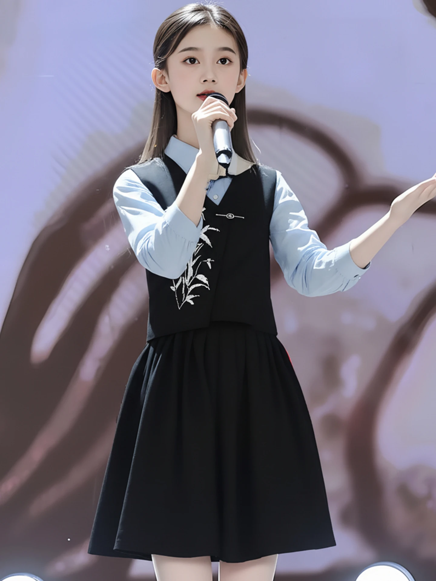 

Children's Performance Clothes Speech Recitation Outfit Primary School Girls National Chorus Costume Traditional Ethnic Sle