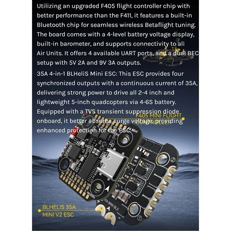 Dla Speedybee F405 Mini Stack BLS 35A 4 w 1 ESC i FC 20X20 RC INAV Betaflight skonfiguruj Bluetooth dla RC dron wyścigowy FPV
