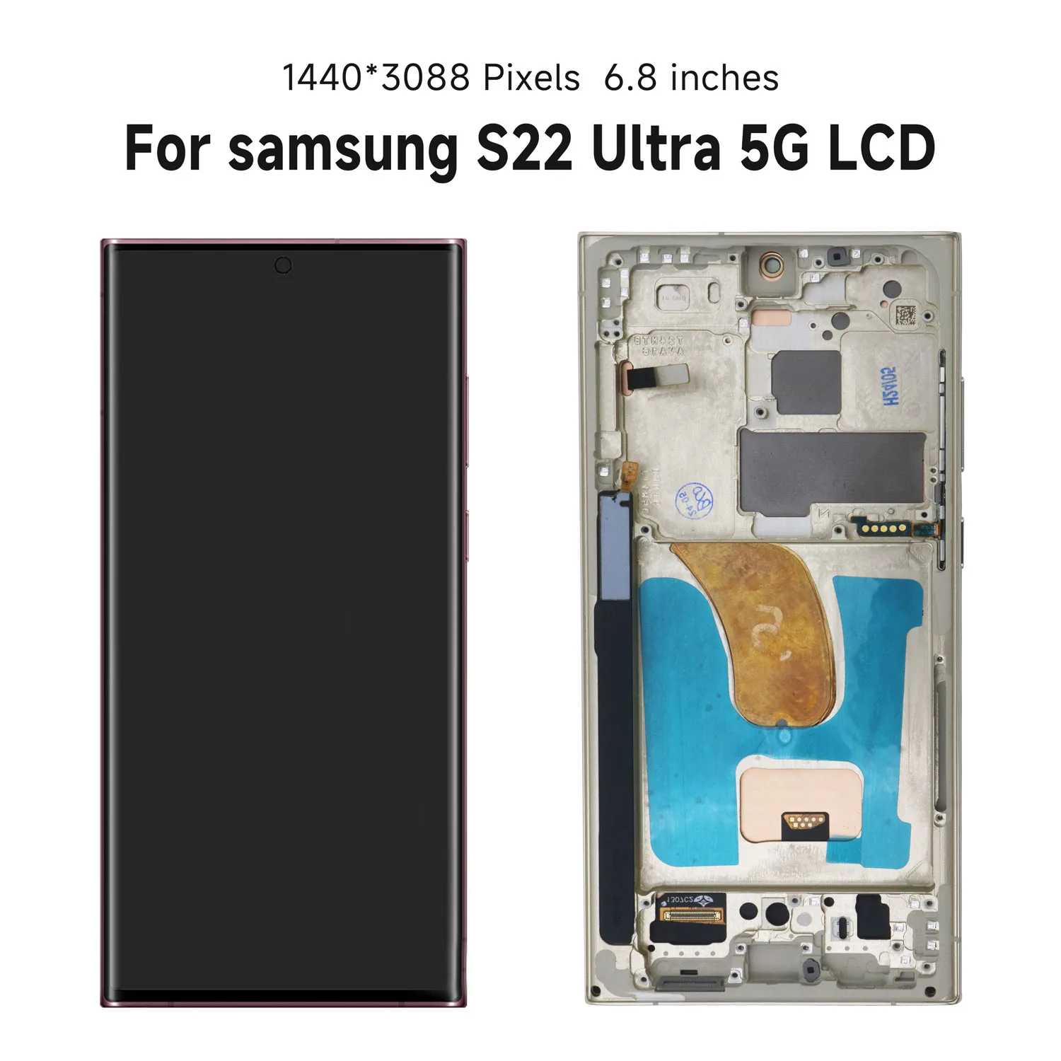 Testowany zamiennik wyświetlacza S22 Ultra do Samsung S22 Ultra 5G S908 S908B S908U S908W S908E Zespół digitizera ekranu dotykowego LCD