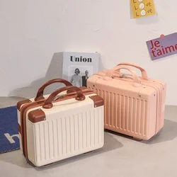 14-Zoll-Handgepäck-Kosmetiktasche, kleine Kabine, Reise-Mini-Träger, Koffer, Aufbewahrungsbox, Make-up-Koffer, Gepäck für Frauen