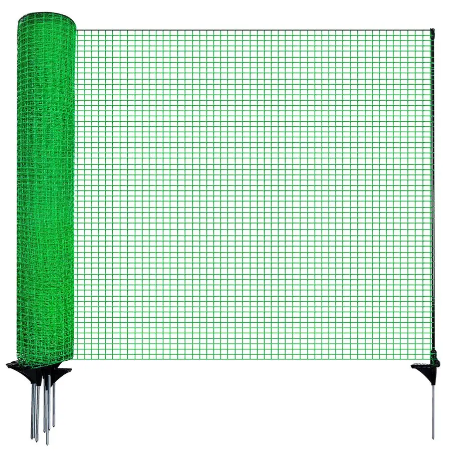 

Temporary Fence with Posts,3x50 Safety Barrier for Dog Snow Plastic Mesh Fencing with Fiberglass Stake Windbreak Rope,Movable Fe