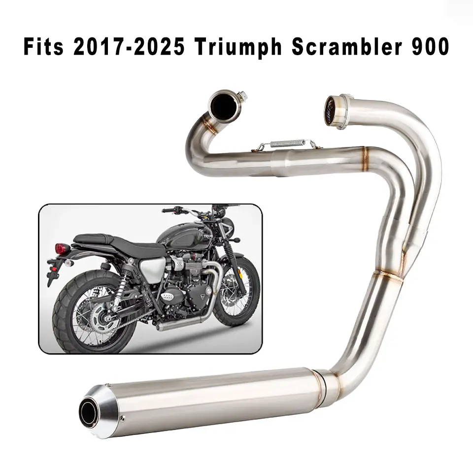 

Motorcycle exhaust full system For Triumph Scrambler 900 2017-2025 2:1 Low Mount Full exhaust muffler with scrambler 900 header