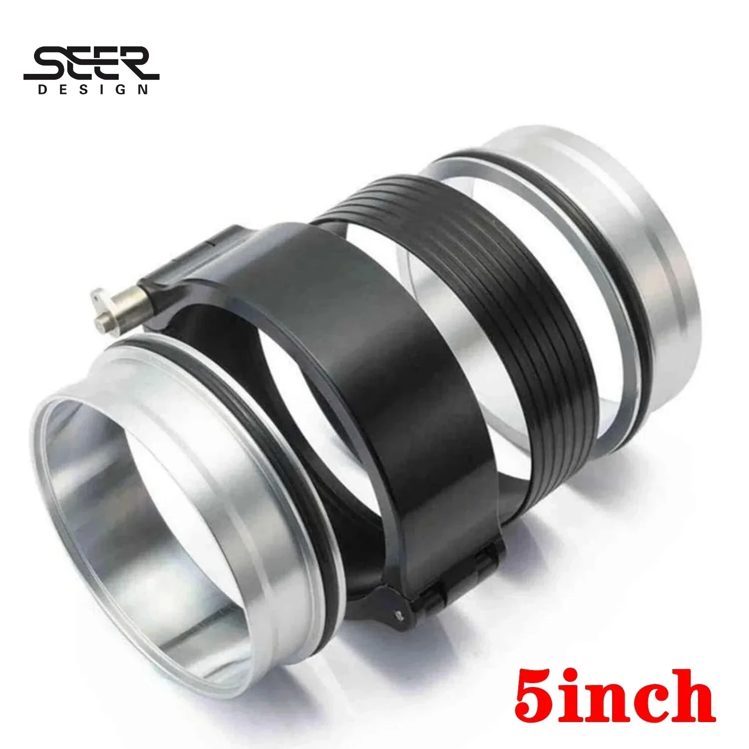 

5" Exhaust V-band Clamp Quick Release HD Clamp For 127mm Radiator Hose Wastegate Flanges Turbo Dump Pipe
