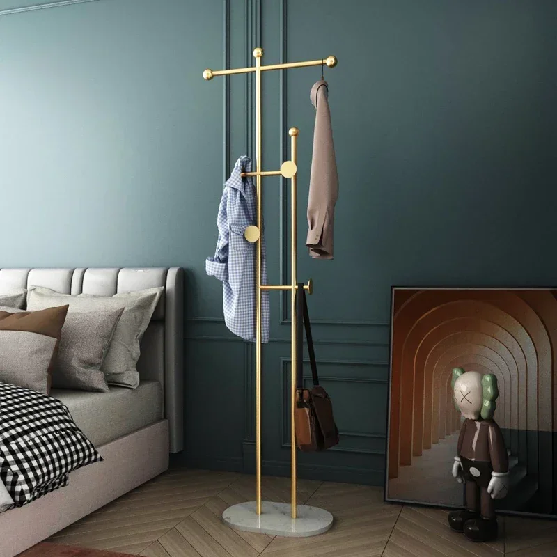 

Hanger Space Saving Clothes Rack Gold Shelf Organizer Hat Wall Clothing Rack Bedroom Corner