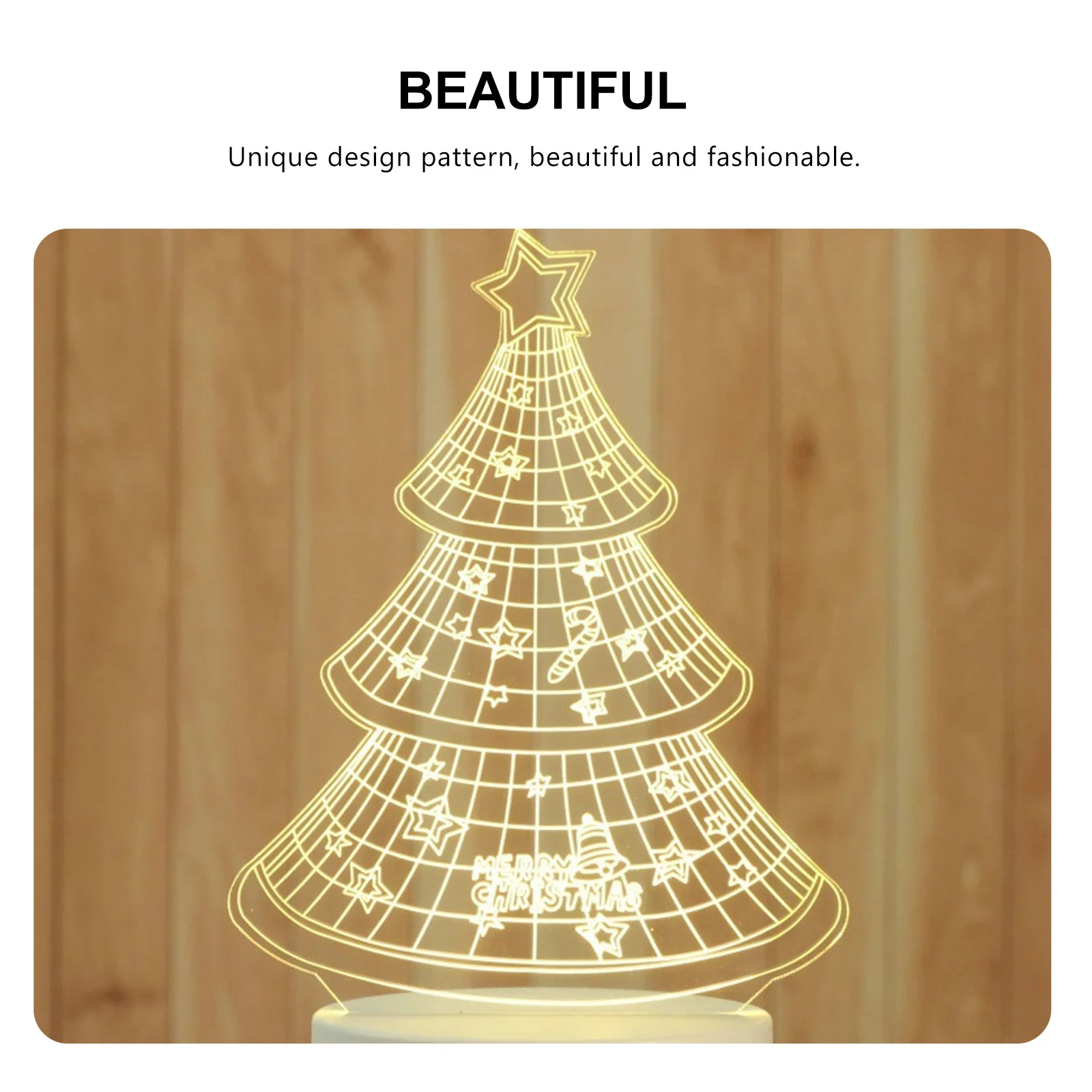 

3D Christmas Tree Night Lights LED Decorations Indoor Desk Portable Tabletop Mini Room for USB