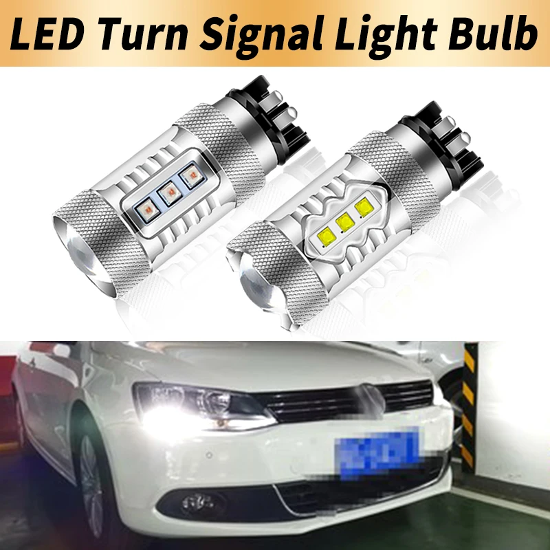 2PCS PW24W LED Turn Signal Light Bulbs Canbus For Audi BMW Volkswagen PWY24W Daytime Running Light Amber White Car Accessories view 2