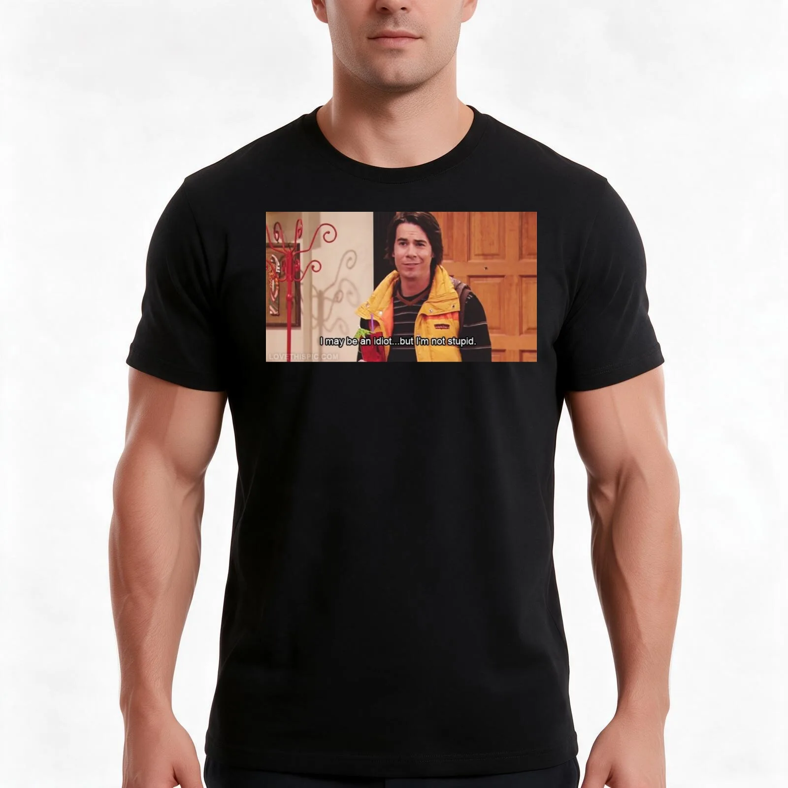 i may be an idiot but im not stupid T-Shirt, Summer Casual Cotton Tee, Oversized Streetwear Tops, Vintage Graphic Print