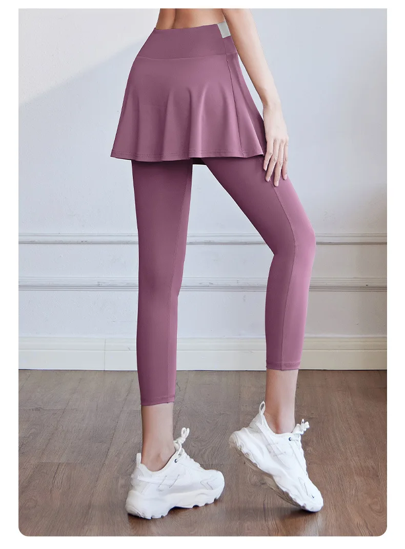 Sporty Padel Skirt Woman Fashion 2in1 Double Layer Autumn Winter Tennis Sportswear Yoga Golf Legging Compression Pants Fitness