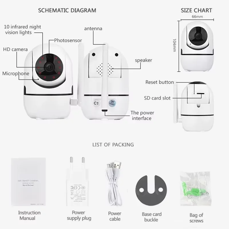 YI IOT 5MP PTZ Camera Smart Home Surveillance Cameras IR Night Vision Security Camera Two Way Audio Auto Tracking Wifi Camera