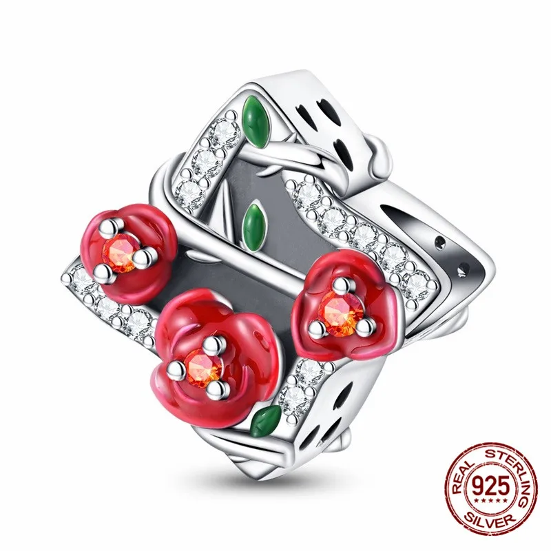 

925 Sterling Silver Zircon Star-Shaped Flower Pendant Bead Paired with an Original Bracelet DIY Womens Jewelry Gift