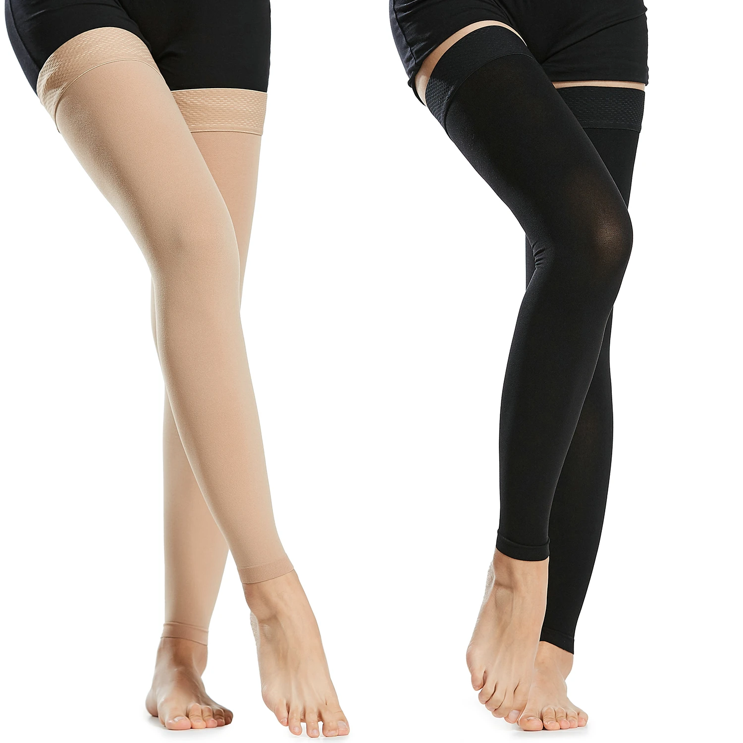 1 Pair Thigh High Medical Compression Stockings Varicose Veins Stocking Unisex Compression Brace Wrap Shaping 20-30mm