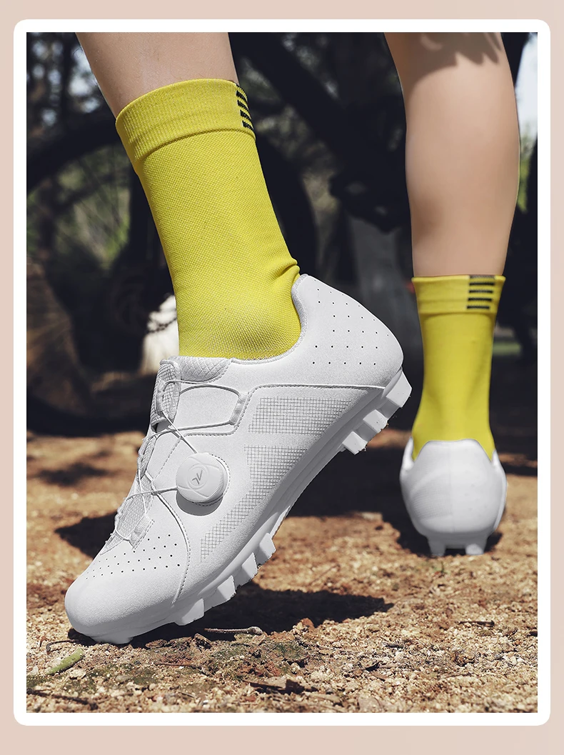 2026 Mountainbike-Schuhe für Herren und Damen, Weiß, A1, große Größe bis 48 # Radsportschuhe für Rennrad mit SPD-Klicksystem und Selbstverriegelung – Detail 12
