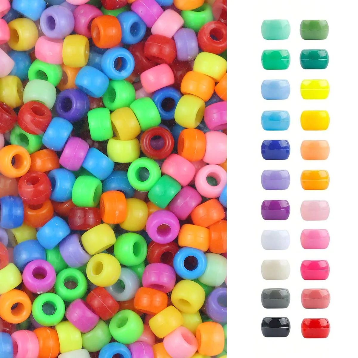 Multicoloured Large Hole Acrylic Beads Spacers Loose For Jewelry Making Findings Bracelets Neckalces DIY Accessories 6X9mm 95pcs