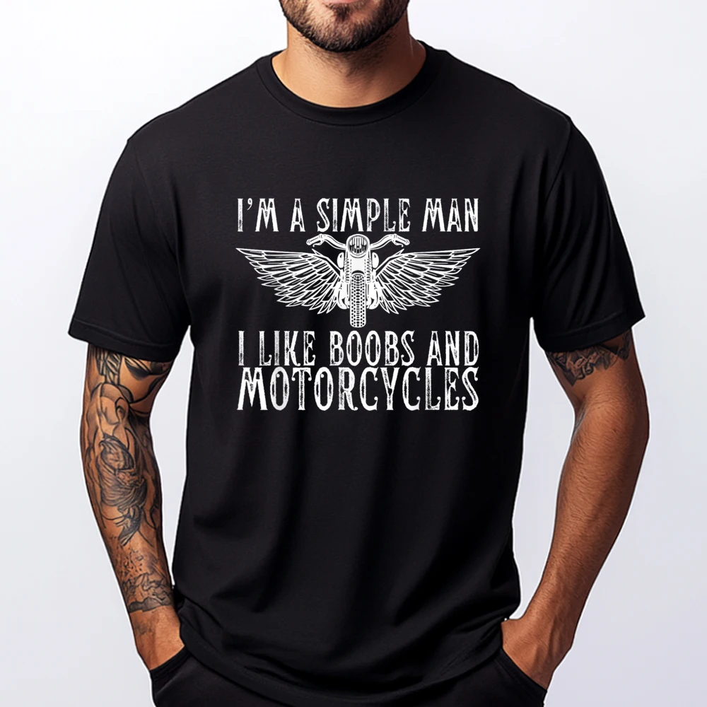 

I M A Simple Man Is Motorcycle Enthusiast Is Biker Life Большие и высокие футболки с короткими рукавами Футболка Mardi Gras