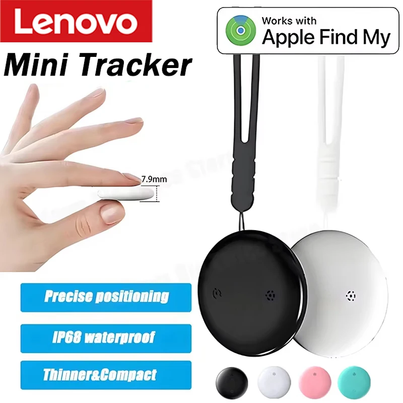 

Bluetooth GPS-трекер Lenovo Mini Air Tag, совместимый с приложением «Найти», глобальный позиционирующий смарт-трекер для ключей, кошельков, устройство против потери