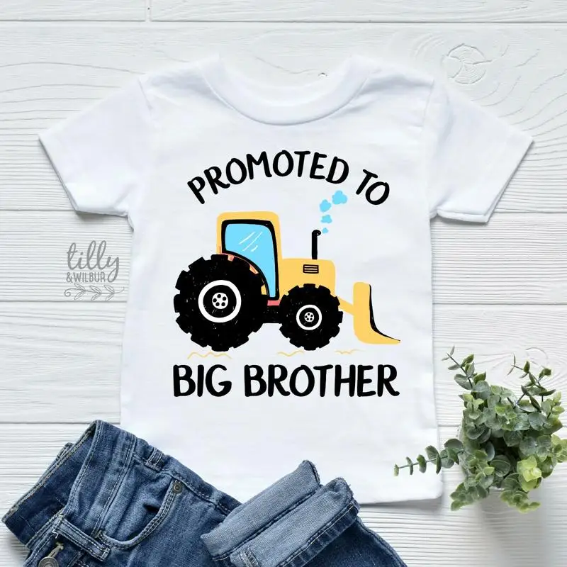 Promoted To Big Brother T-Shirt For Boys, Tractor Shirt, Pregnancy Announcement