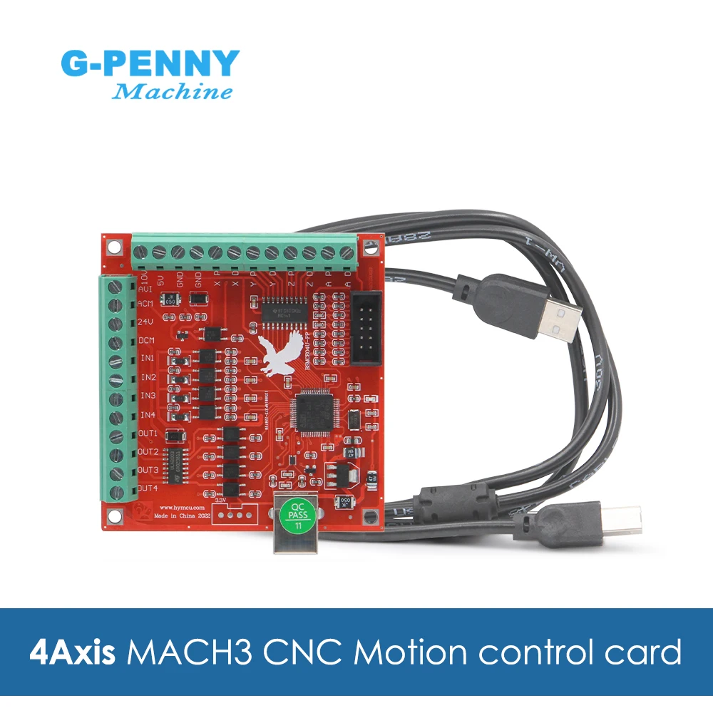 4 Axis red super power USB interface MACH3 CNC interface board motion control card Feidiao card