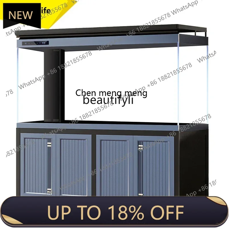 

P178 l Arowana tank living room large floor-to-ceiling aquarium ultra-white glass bottom filter ecological water-free