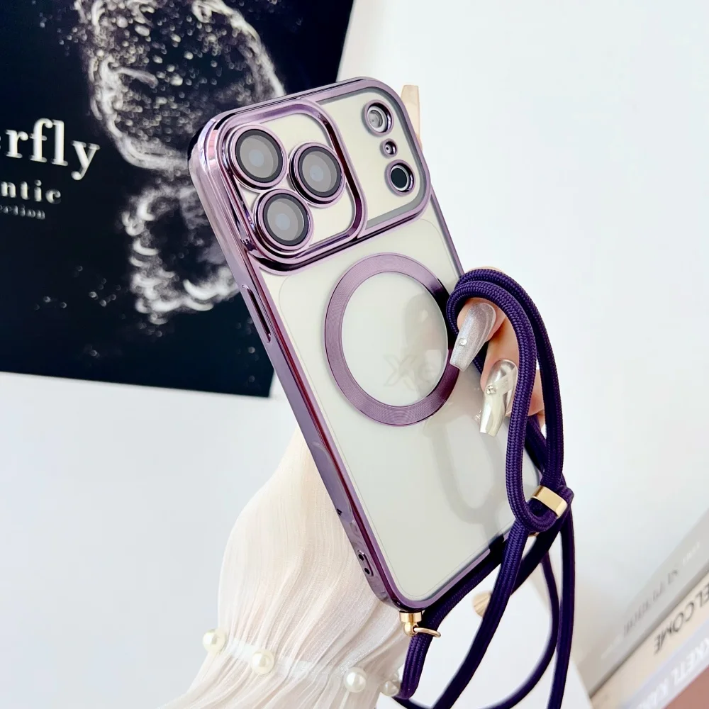 Magnetisches Crossbody-Lanyard-Band für Magsafe, durchsichtige Handyhülle für iPhone 18 17 Pro Max 16 15 Plus 14 13 12 11, weiche Abdeckung – Detail 16