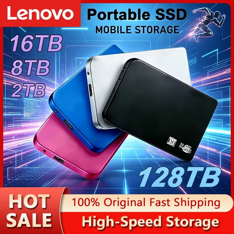 

Внешний портативный твердотельный накопитель Lenovo Mijia высокоскоростной 4 ТБ 8 ТБ 16 ТБ SSD с интерфейсом USB 3.0, мобильный жесткий диск 128 ТБ HDD