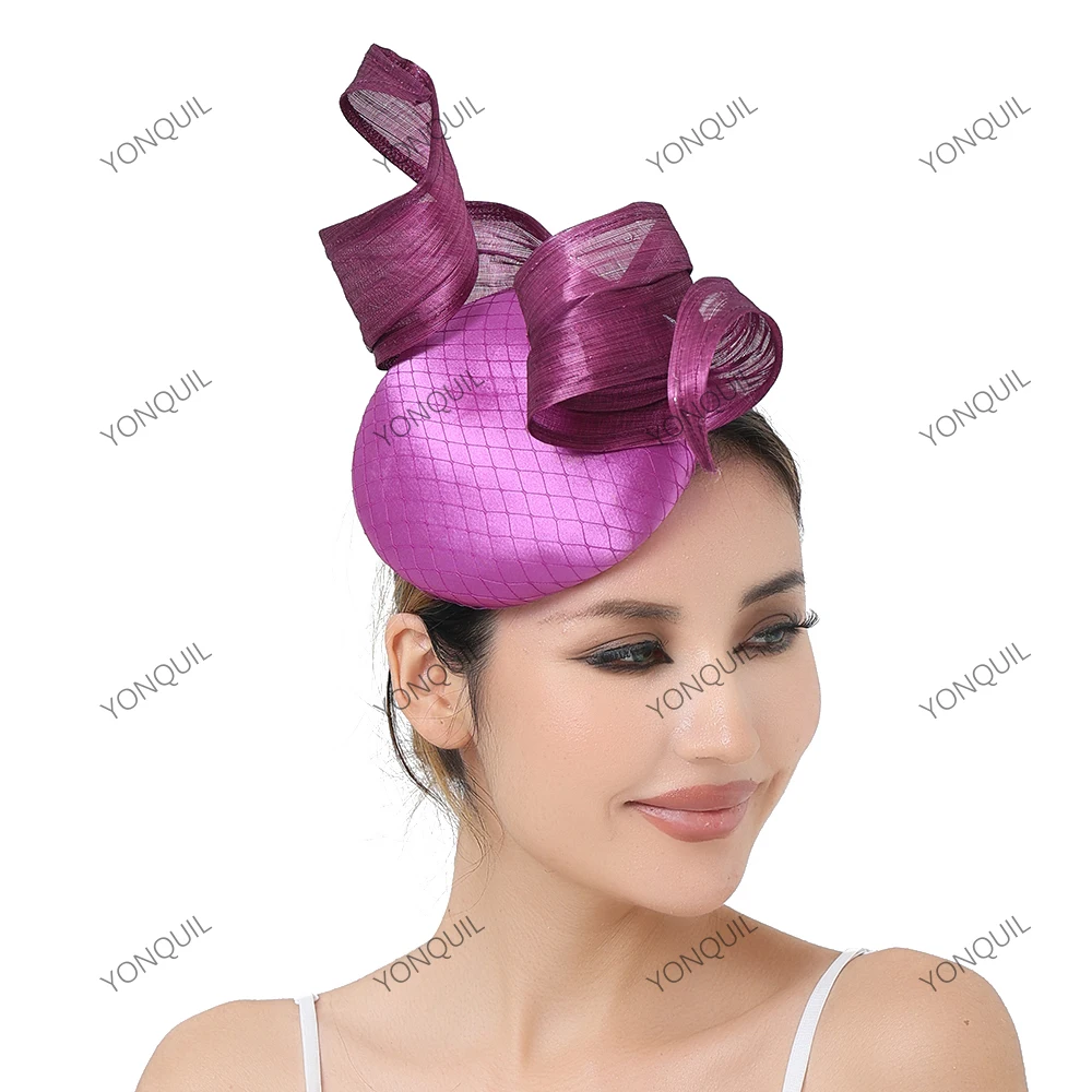 Высококачественный шелковый льняной и атласный свадебный головной убор, женский головной убор-волшебник с цветком для коктейльных гонок, аксессуары для волос