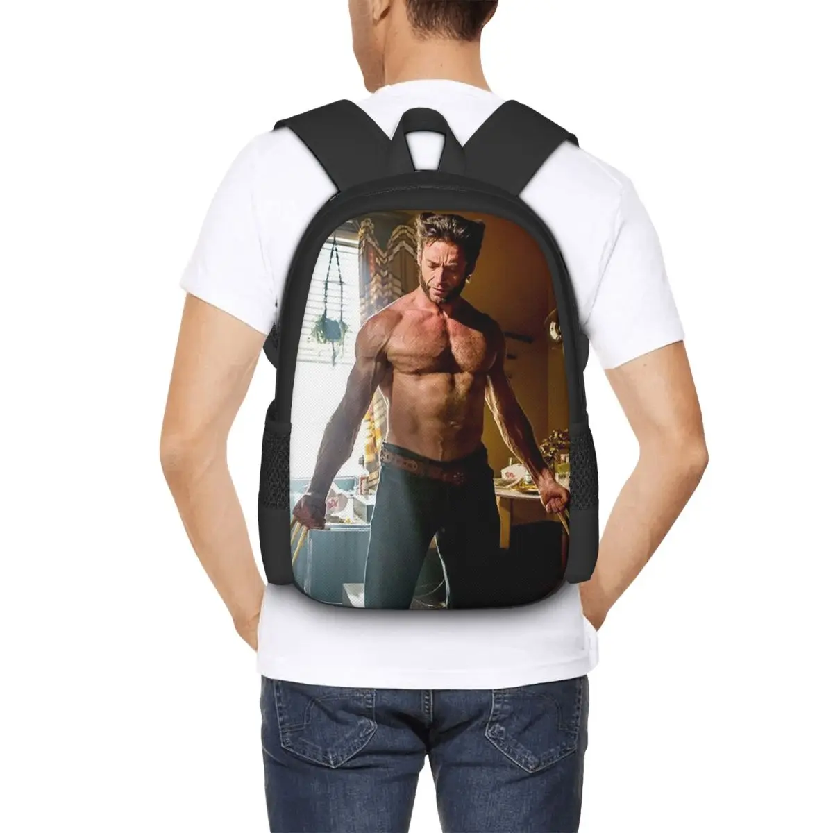 Hugh Jackman Student Backpack School Bag Hiking Travel Daypack for Men Women Fashion Bookbag Shoulder Bags