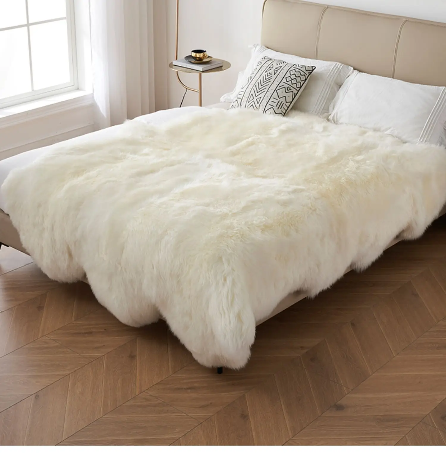 Natural Australia  Real Sheepskin Mattress Bedroom Blankets For Bedding 100%wool, real sheep fur comfortable bed blankets