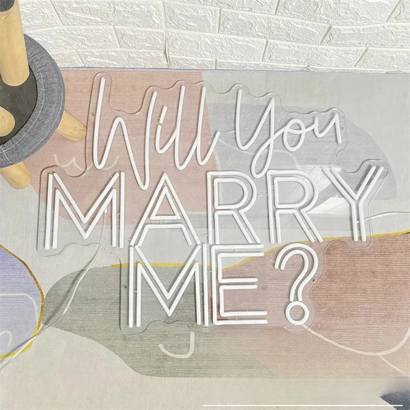 Неоновая вывеска Will You Marry Me на заказ, свадебная неоновая вывеска, светодиодная подсветка, домашний декор стен, фон для помолвки, декор для помолвки