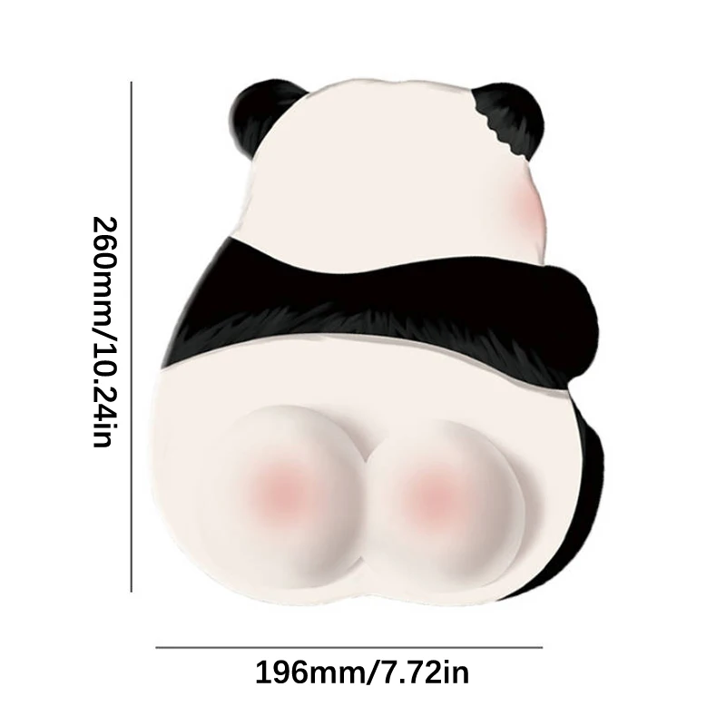 Pink Panda Mouse Pad Silicone Wrist Cute Non Slip Computer Office Mouse Mat Desk Decor Supplies