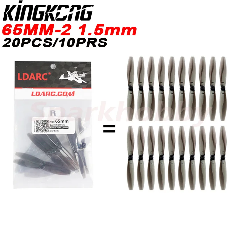 20PCS/10Pairs LDARC 65MM 2-Blade Propeller CW CCW 1.5mm Mounting Hole 8520Motor for RC DIY FPV Racing Drone Parts Accessories