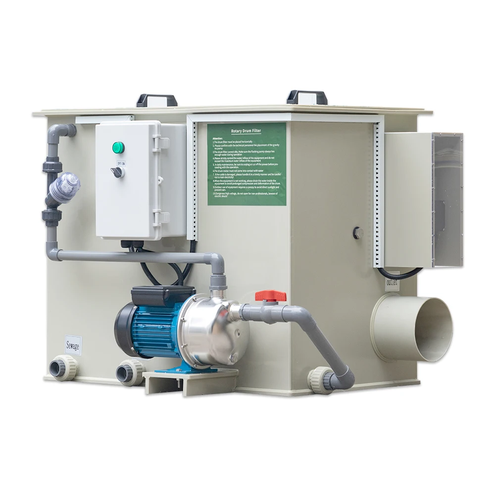 QihangRAS 30 Ton Rotary Drum Filter For Aquaculture Gravity Fed Water Filter For Aquarium & Koi Pond 25m3/h Capacity