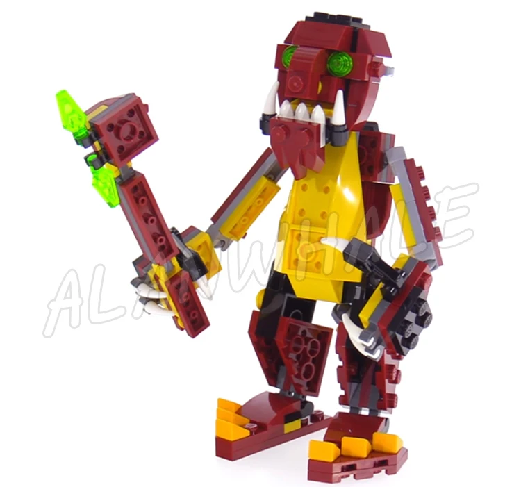 223 Stück Creator 3in1 Mythische Kreaturen Feuerdrache Riesenspinne Troll 11044 Bausteinspielzeug Kompatibel mit Modell