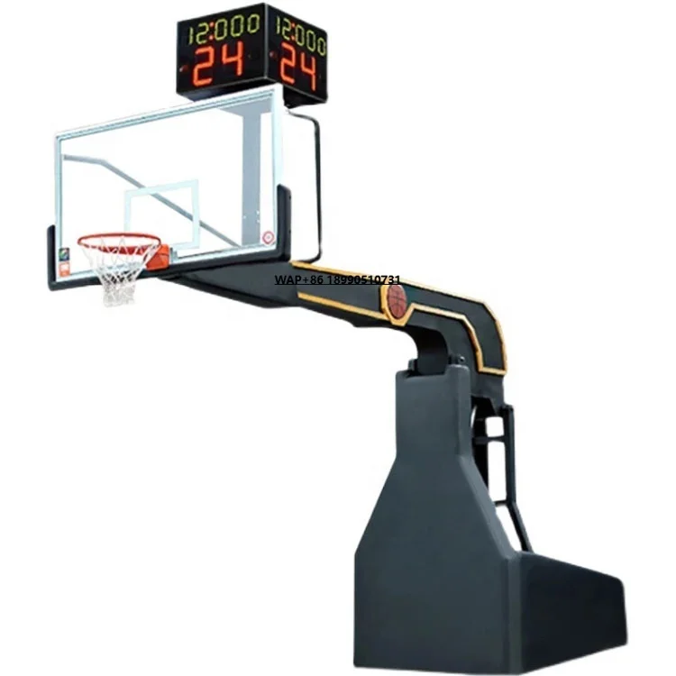

Basketball Games Indoor Electronic Mobile Glass Backboard Basketball Hoop Stand for Sales