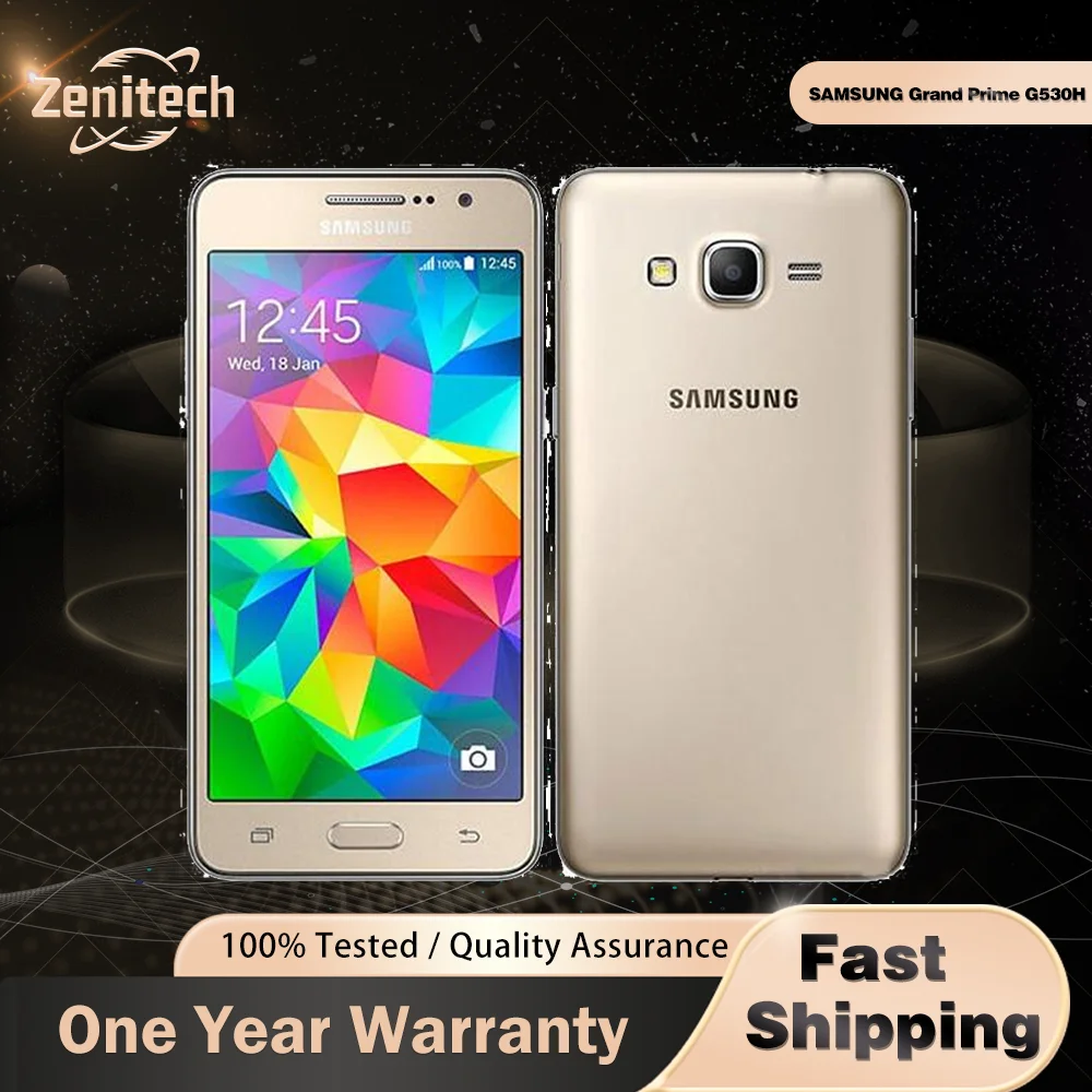 هاتف سامسونج جالاكسي جراند برايم G530 G530H الأصلي Ouad Core ثنائي الشريحة 1GB RAM 5.0 ''شاشة تعمل باللمس الهاتف الذكي